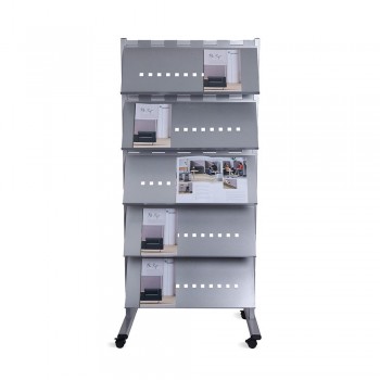 EXPOSITOR PIE MOVIL METALICO 5 ESTANTES 820X1850 CM ROCADA