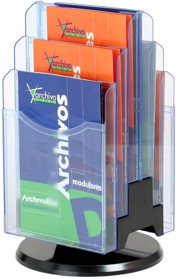 PORTAFOLLETOS DE SOBREMESA GIRATORIO ARCHIVO 2000 ARCHIPLAY CON 6 COMPARTIMENTOS A4 VERTICAL
