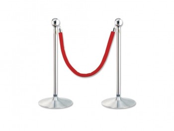 POSTE SEPARADOR CON CORDON ROJO 2 UDS METALICO POESSA
