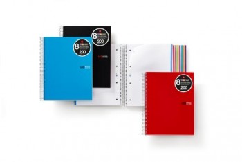 CUADERNO A4 Y A5 NOTE BOOK 8 POLIPROPILENO 200 HOJAS CUADRO 5X5