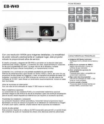 PROYECTOR EPSON EB-W49