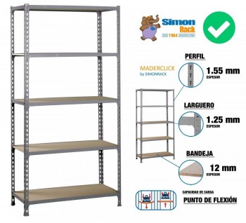 KIT MADERCLICK MINI GRIS/MADERA 150KG SIMON RACK