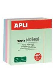 NOTAS ADHESIVAS 75X75 CUBO FUNNY 400 UDS